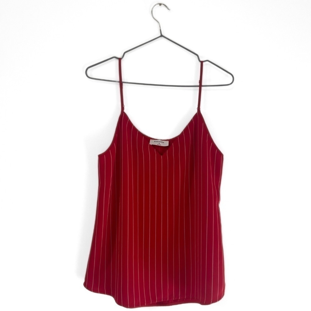Babaton | Aritzia Red/White Pinstripe Flowy Tank Top Size XS